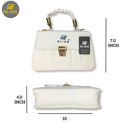 Graceful Stylish Sling Bag – Premium PU Leather Shoulder Bag for Women | White