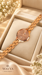 Classic Women's Brown Round Dial Analog Watch with Premium Metal Strap | Quartz Movement | Elegant & Stylish Wristwatch